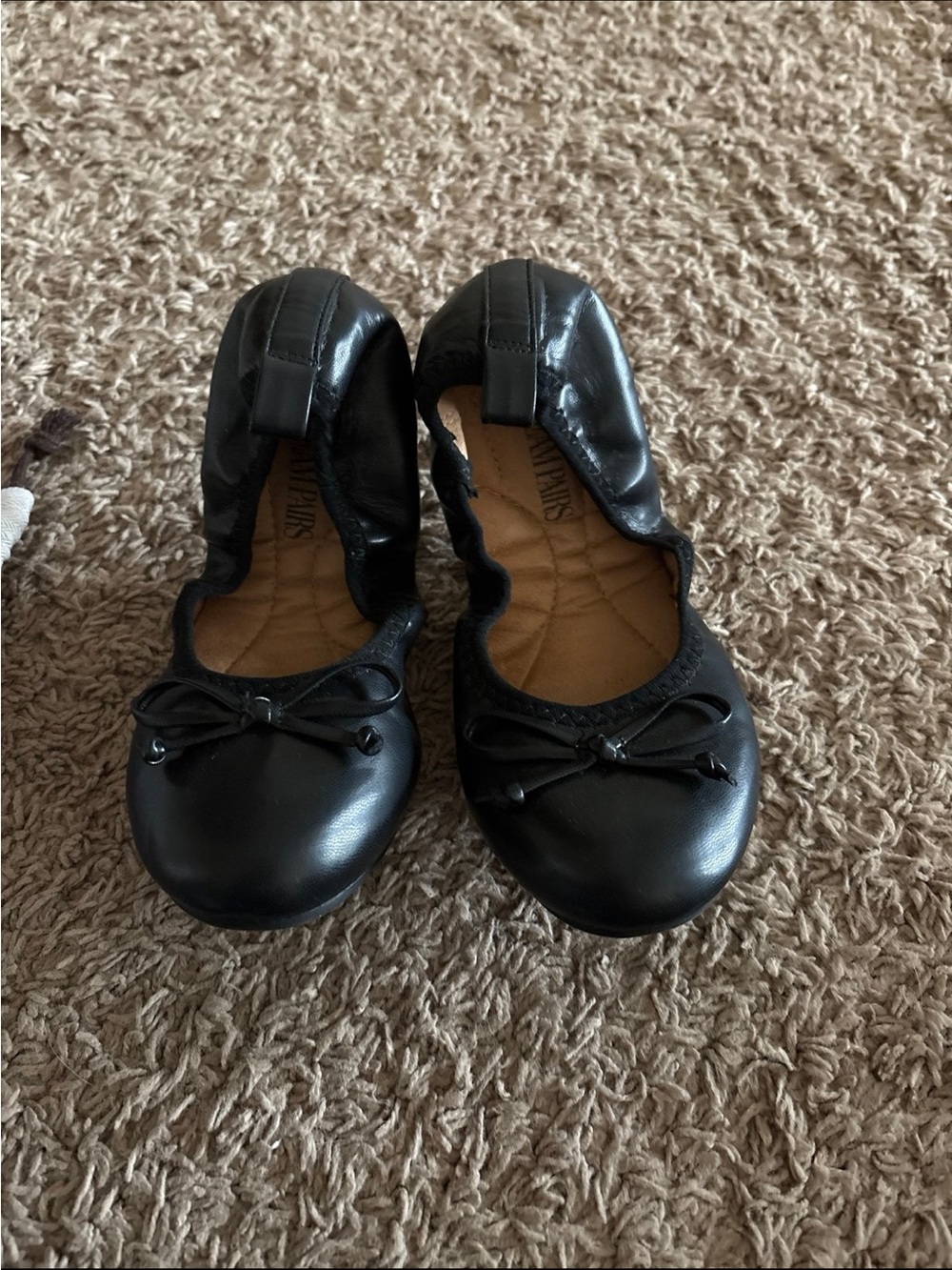 Black Women's Ballet Flats with Bow